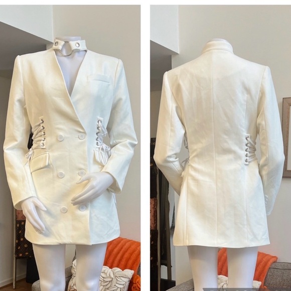 Boardin' Jets Blazer Dress - White a Fashion Nova x Cardi B collab - Picture 2 of 7